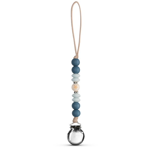 Pacifier Clip - Denim Star