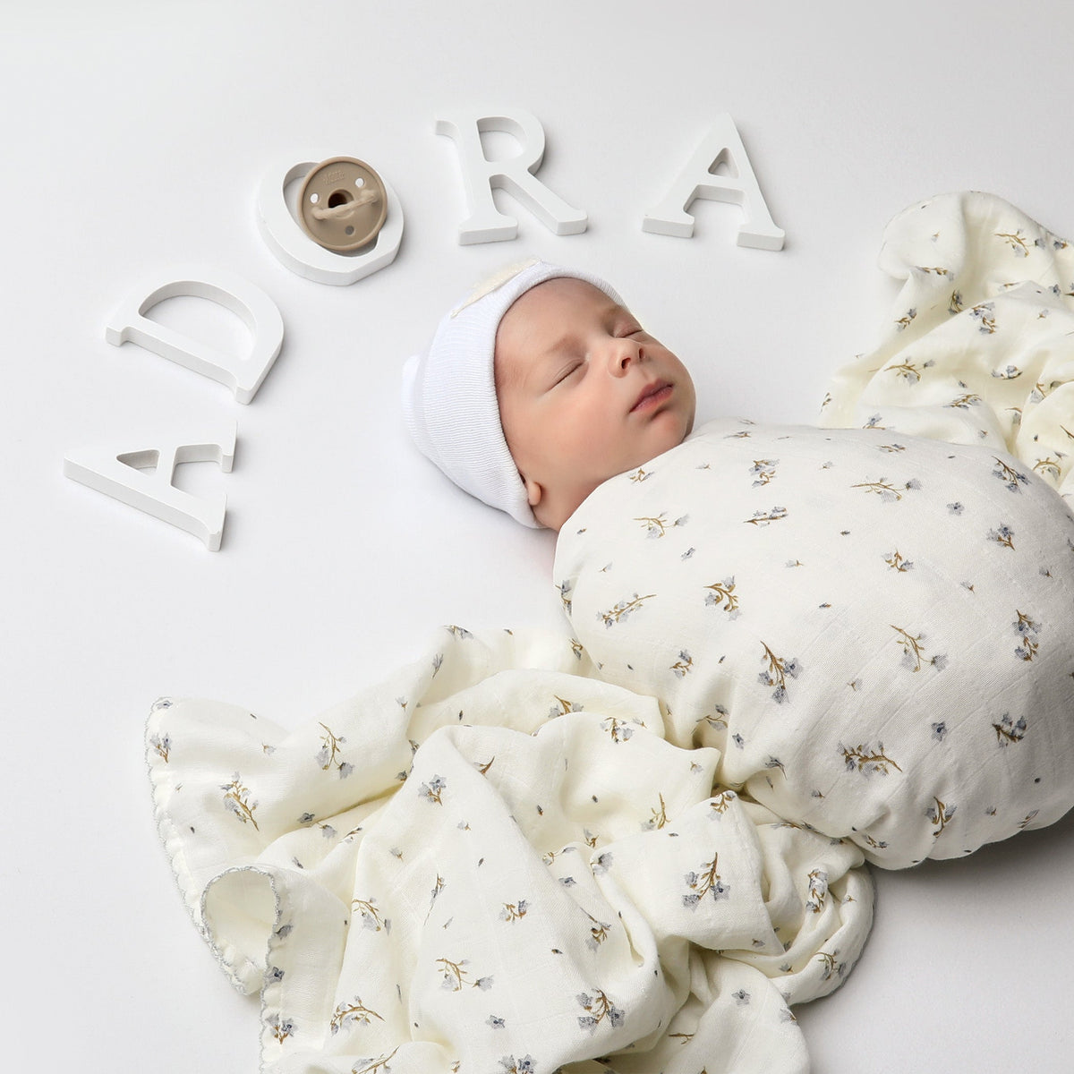 Floral Boys Swaddle + Cloth
