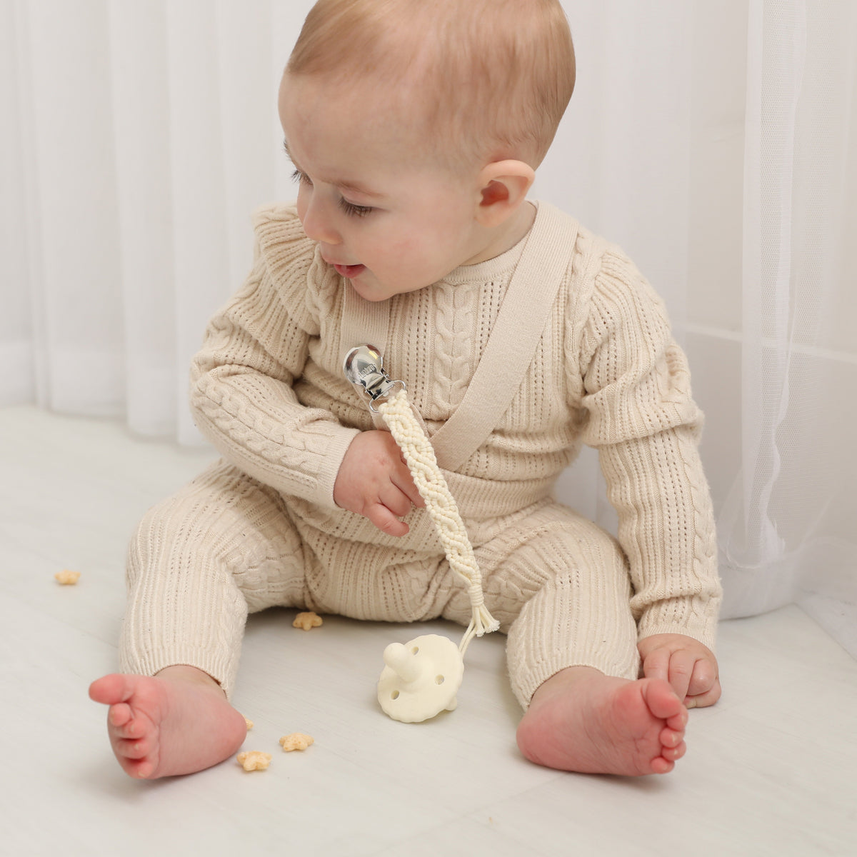 Iris Pacifier Clip - Silver