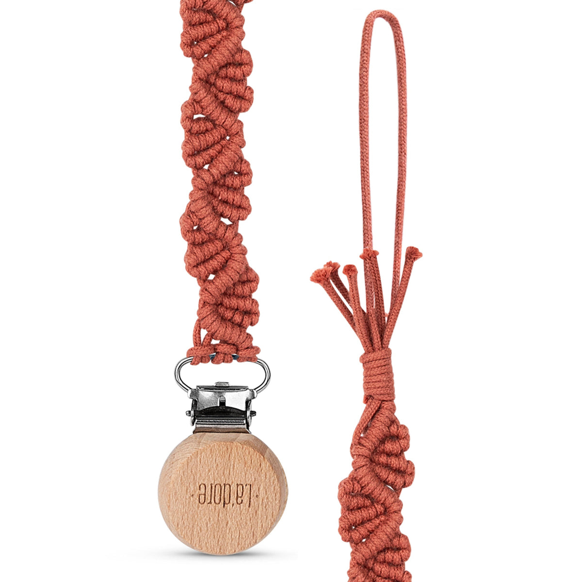 Ivy Pacifier Clip - Rosewood