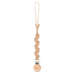 Ivy Pacifier Clip - Saddle