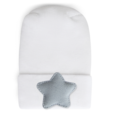 Hospital Hat - Linen Powder Blue Star