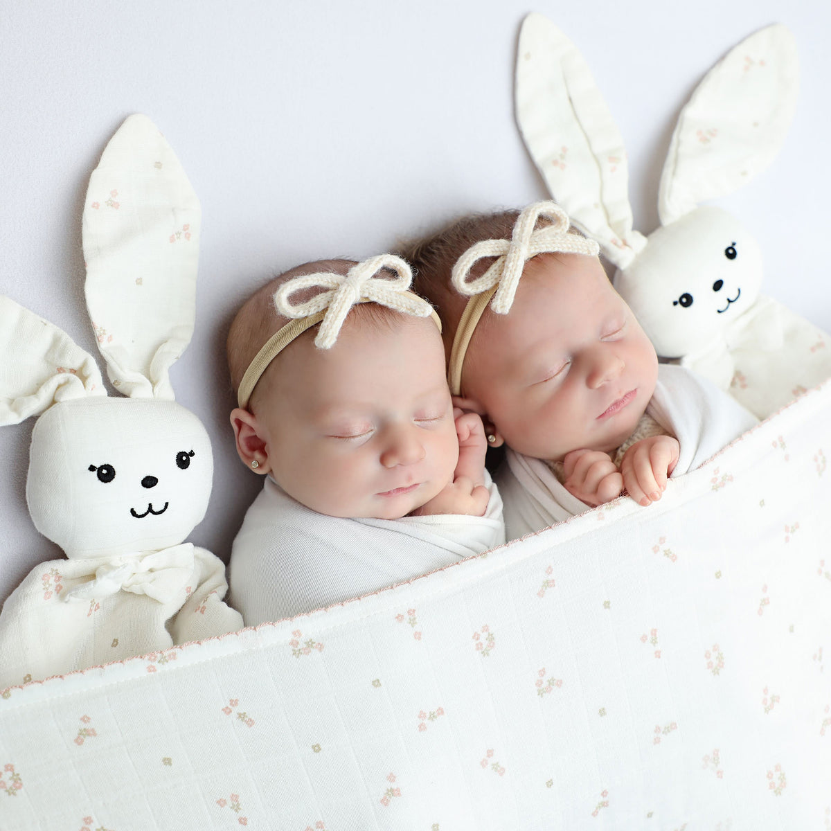NEW! - Mini Floral Blush Swaddle + Cloth