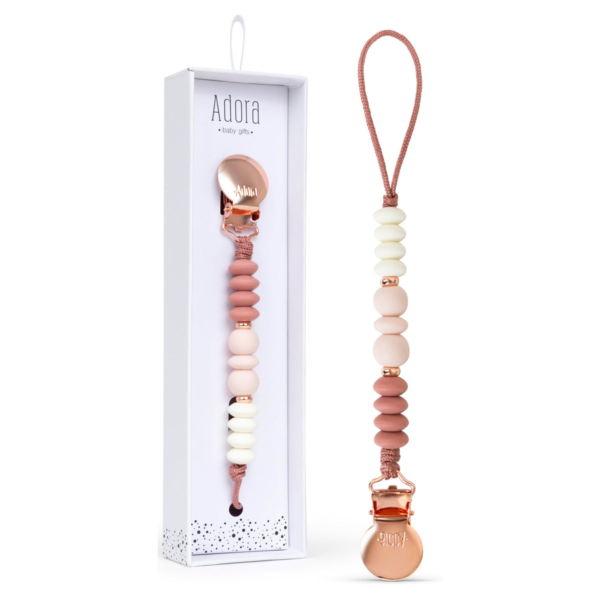 Pacifier Clip - Rosewood Trio