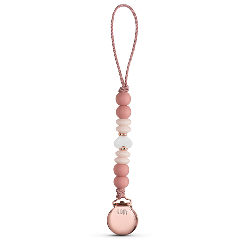 Pacifier Clip - Rosewood Heart