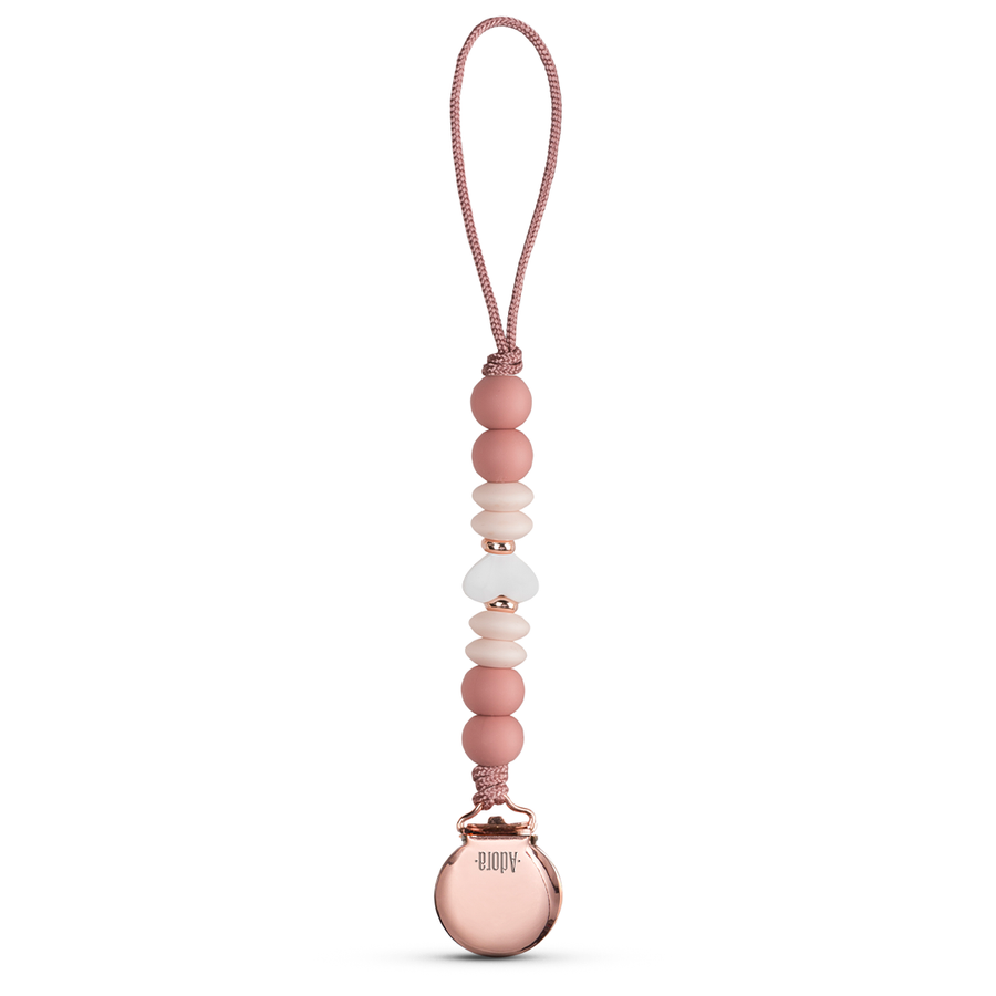 Pacifier Clip - Rosewood Heart