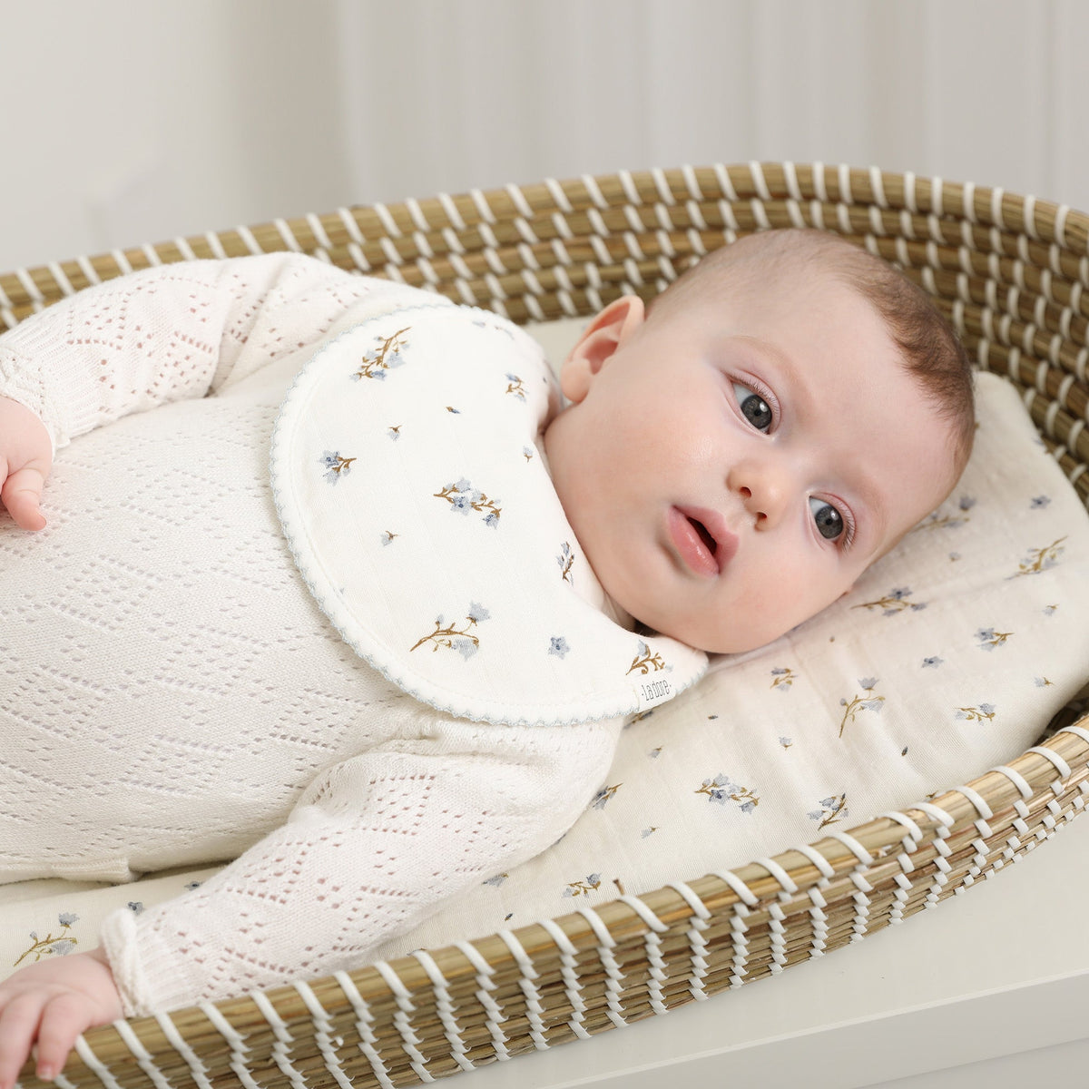 Muslin Bib- Sky Floral