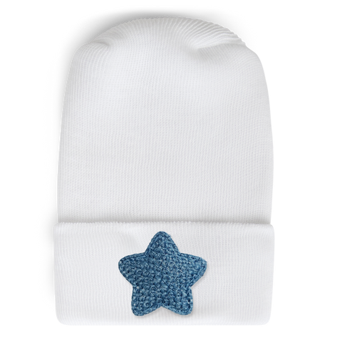 Hospital Hat - Weave Mini Denim Star