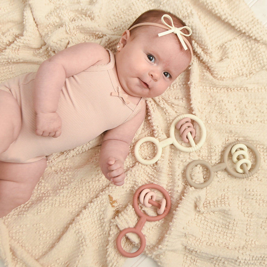 Bebe Rattle Teether - Mauve